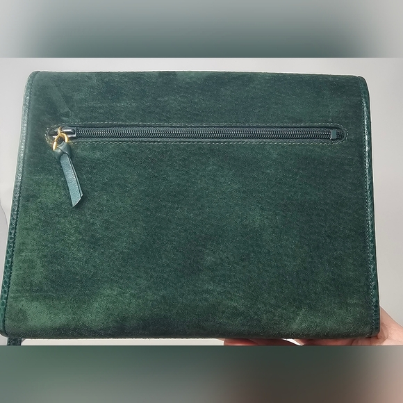 Vintage Anne Klein Calderon 80’s Green Suede Purse Crossbody EVC - Picture 4 of 16